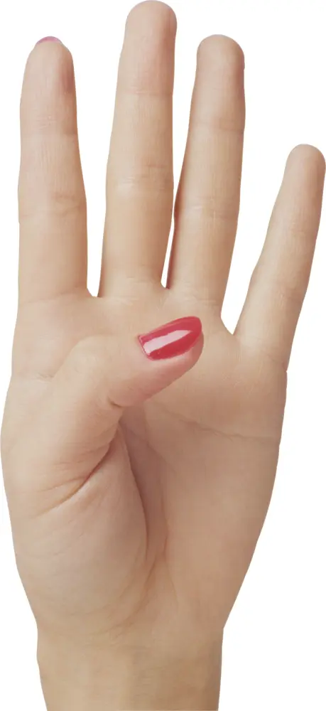 Hand with Red Nail Polish