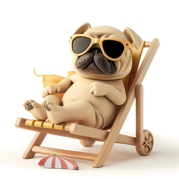 Cute Dog Relaxing on a Beach Chair