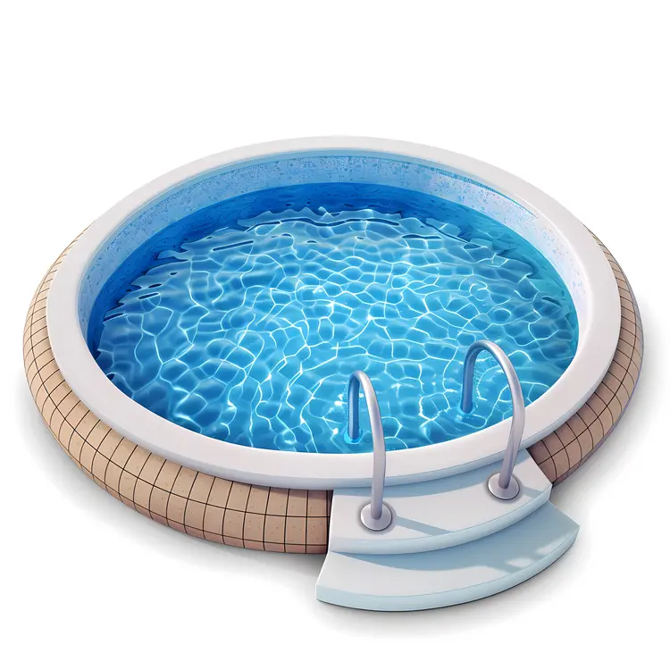 Round Swimming Pool with Steps