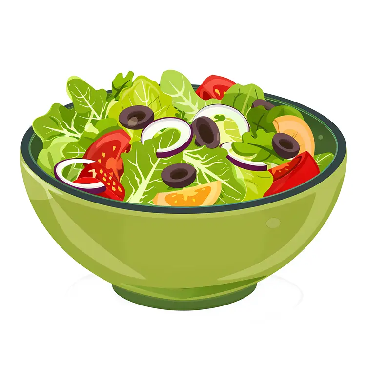 Healthy Salad with Olives and Tomatoes