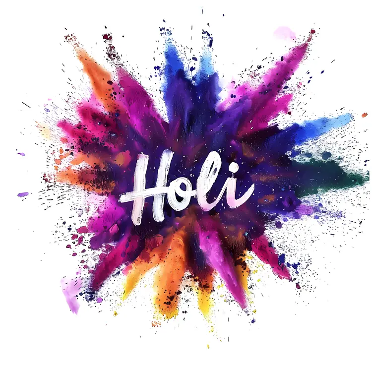 Holi Festival with Colorful Splashes