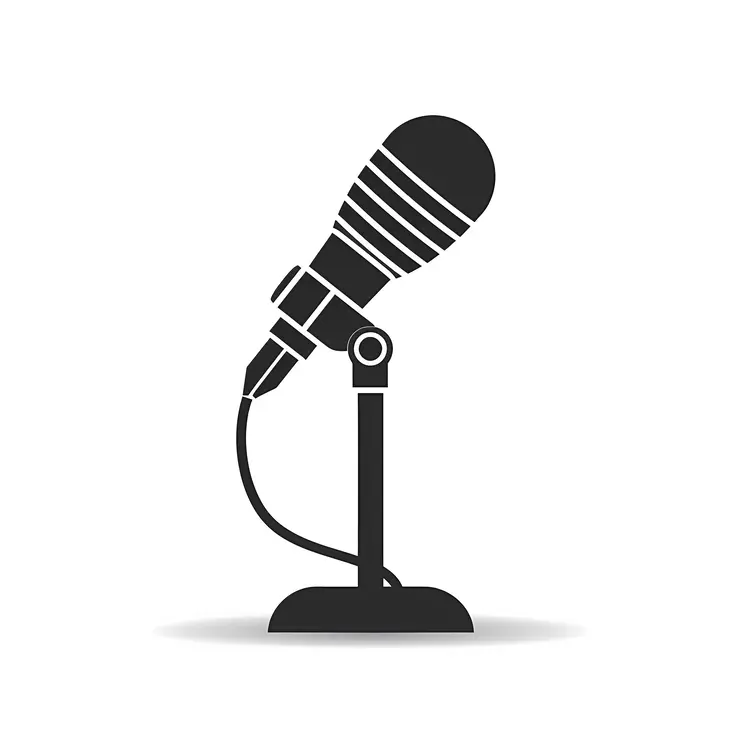 Black Microphone on Stand