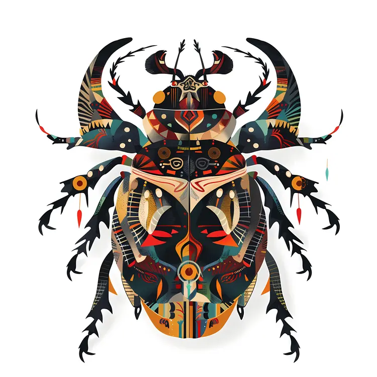 Abstract Colorful Beetle Illustration