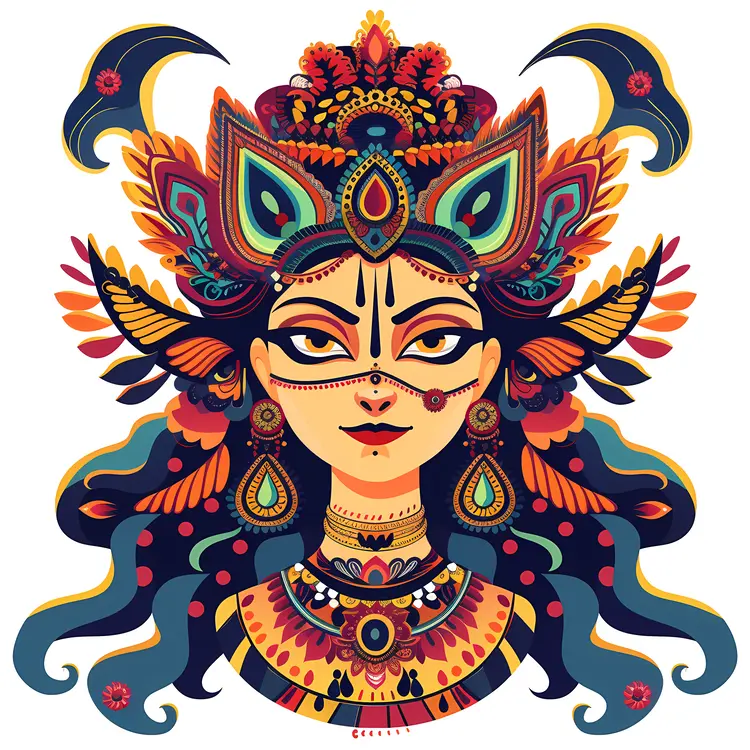 Decorative Goddess Artwork with Intricate Patterns