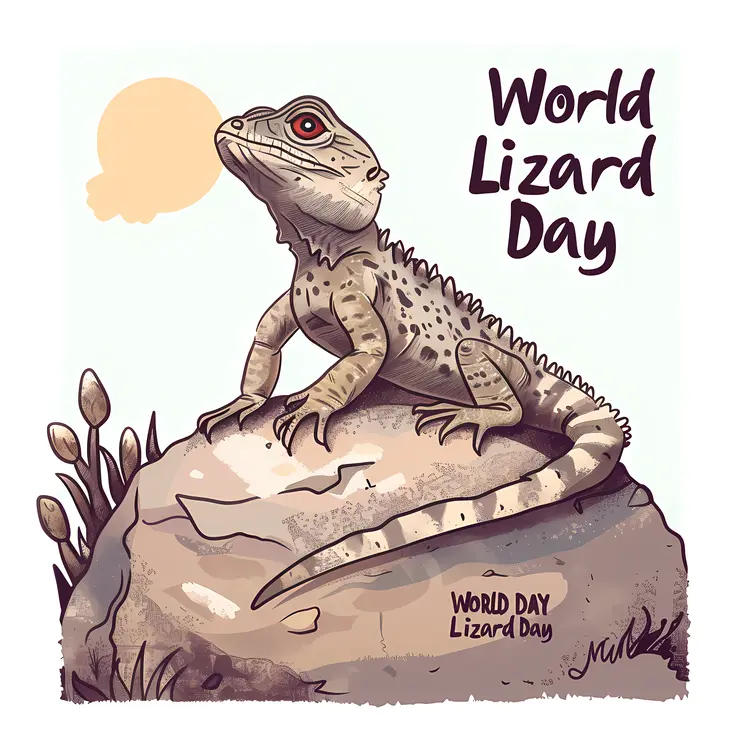 Lizard on Rock for World Lizard Day