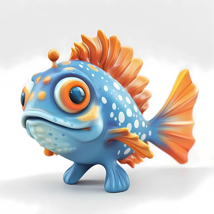 Cute Blue Fish Cartoon Toy