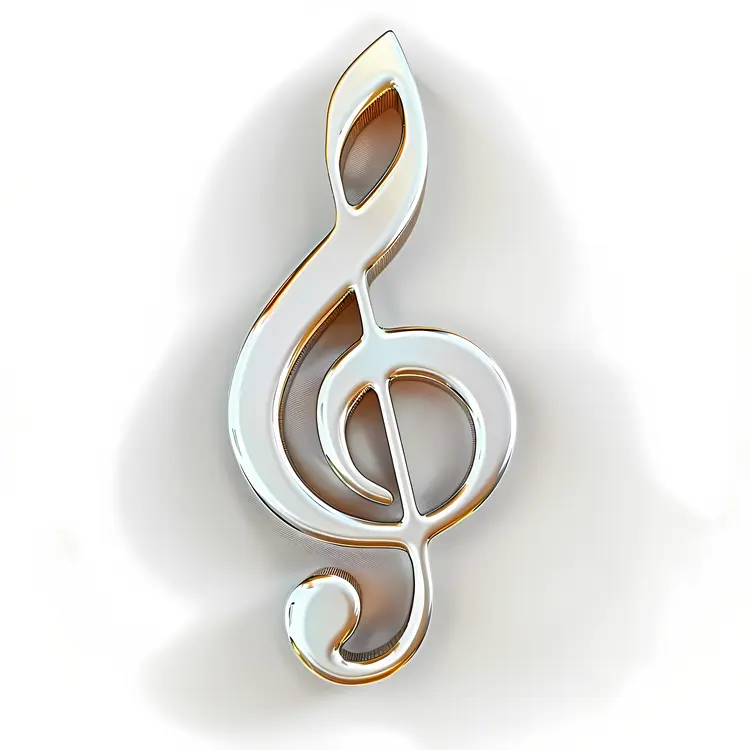 Shiny Silver Treble Clef