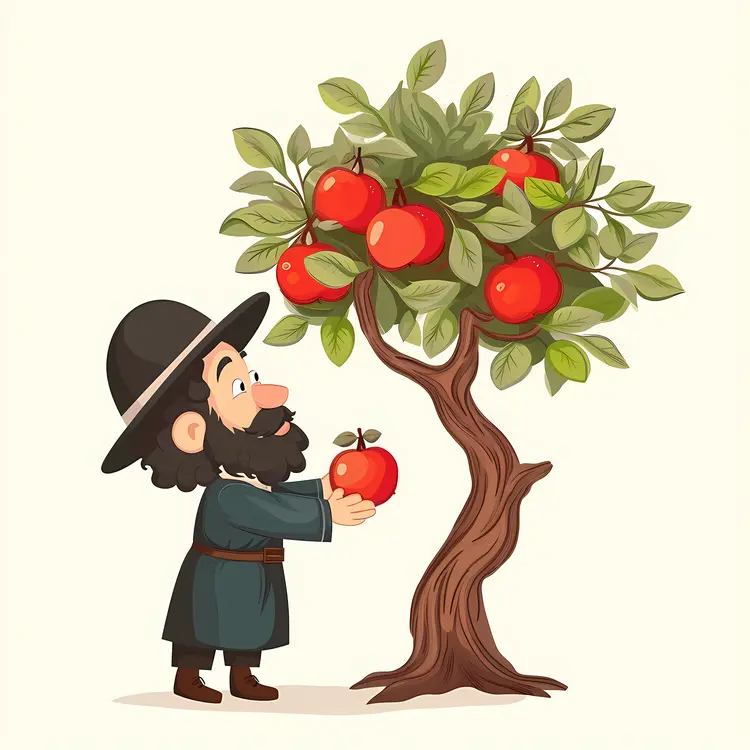 Man Picking Apples from Tree