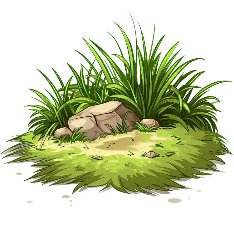 Grass and Rocks in the Garden