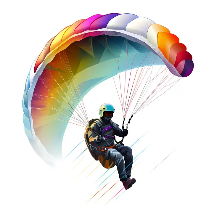 Colorful Paraglider in Action