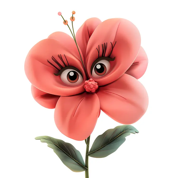 Cartoon Flower with Eyes