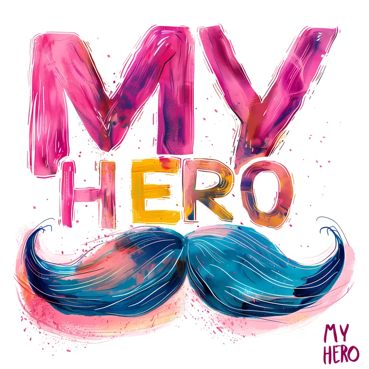 Colorful Blue Mustache