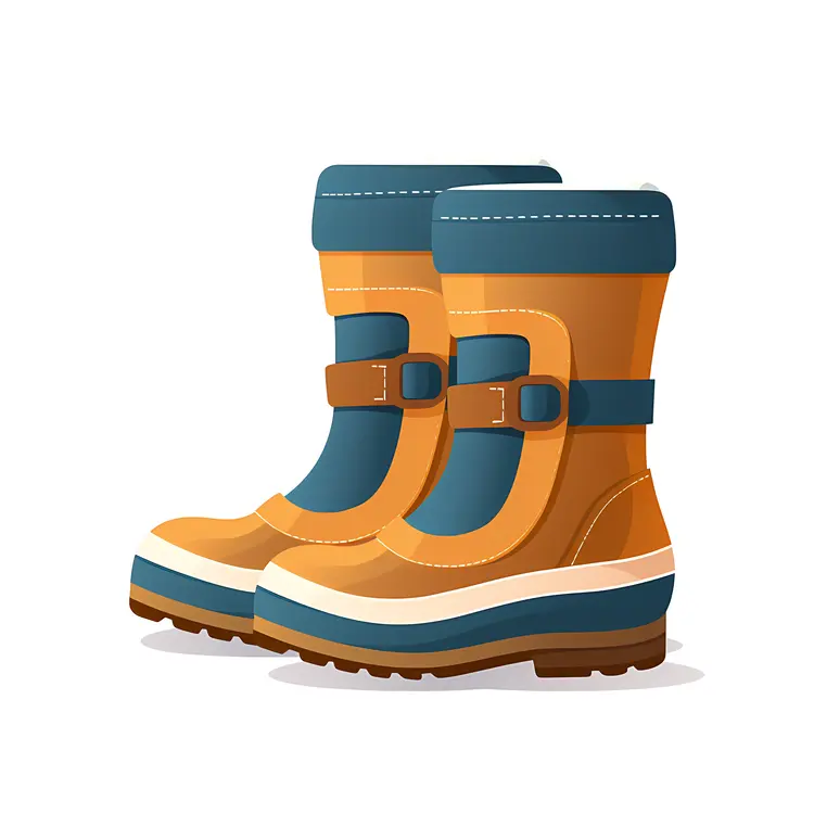 Stylish Orange and Blue Boots