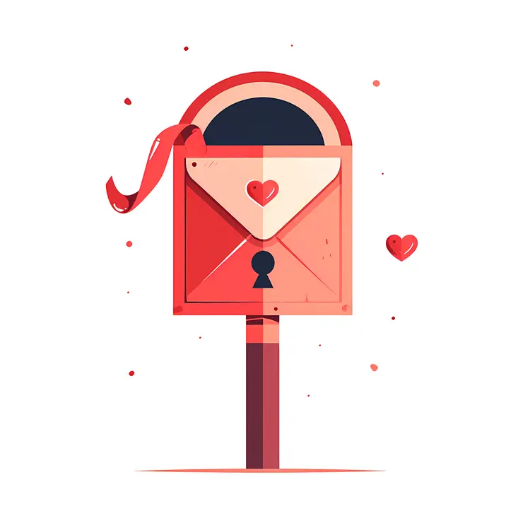 Red Mailbox with Heart Envelope