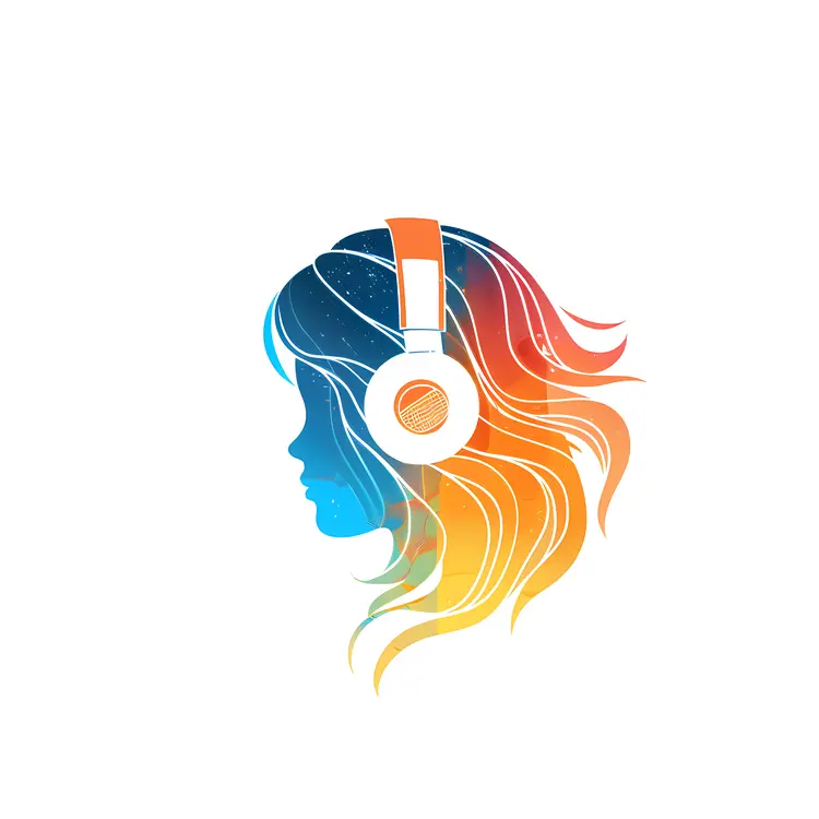Colorful Headphones on Silhouette