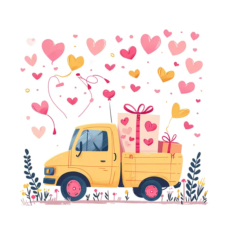 Yellow Gift Truck of Love