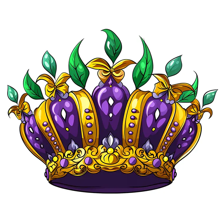 Decorative Purple Crown with Green Leaves