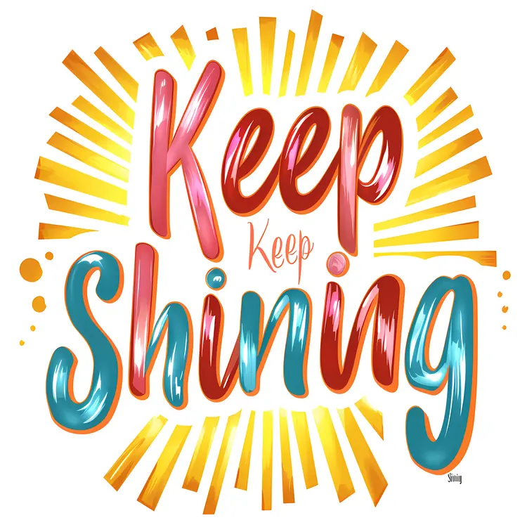 Colorful Keep Shining Motivational Text