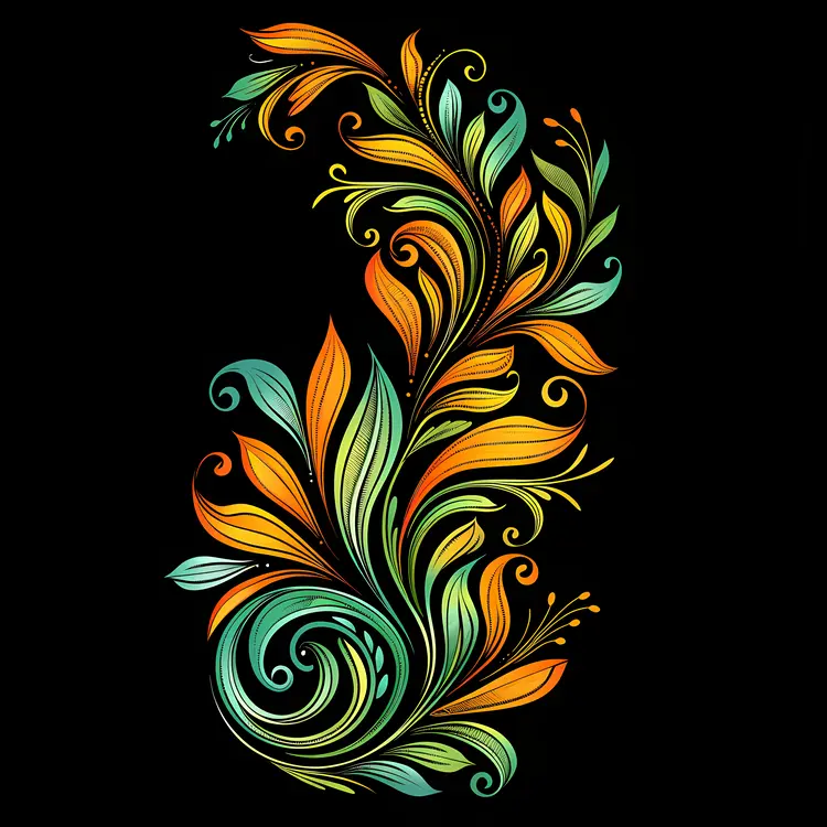 Colorful Plant Swirl Design