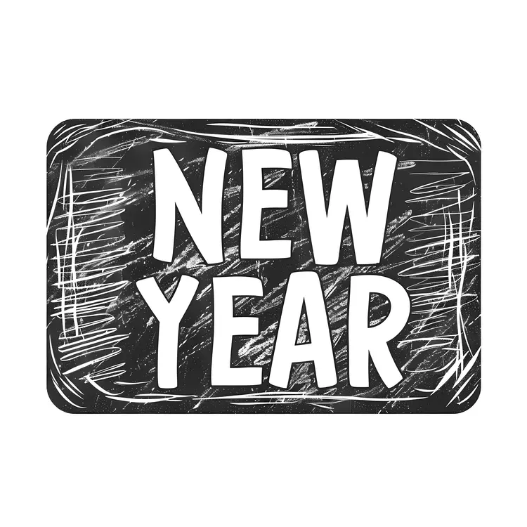 Simple Chalkboard New Year