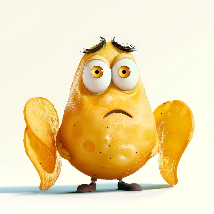 Cute Animated Potato Chip Character
