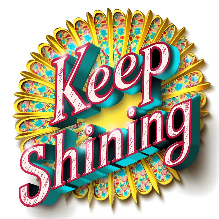 Decorative Keep Shining Motivational Text
