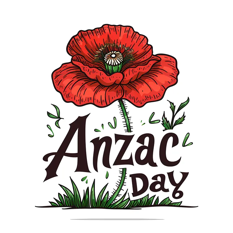 ANZAC Day Red Poppy Flower