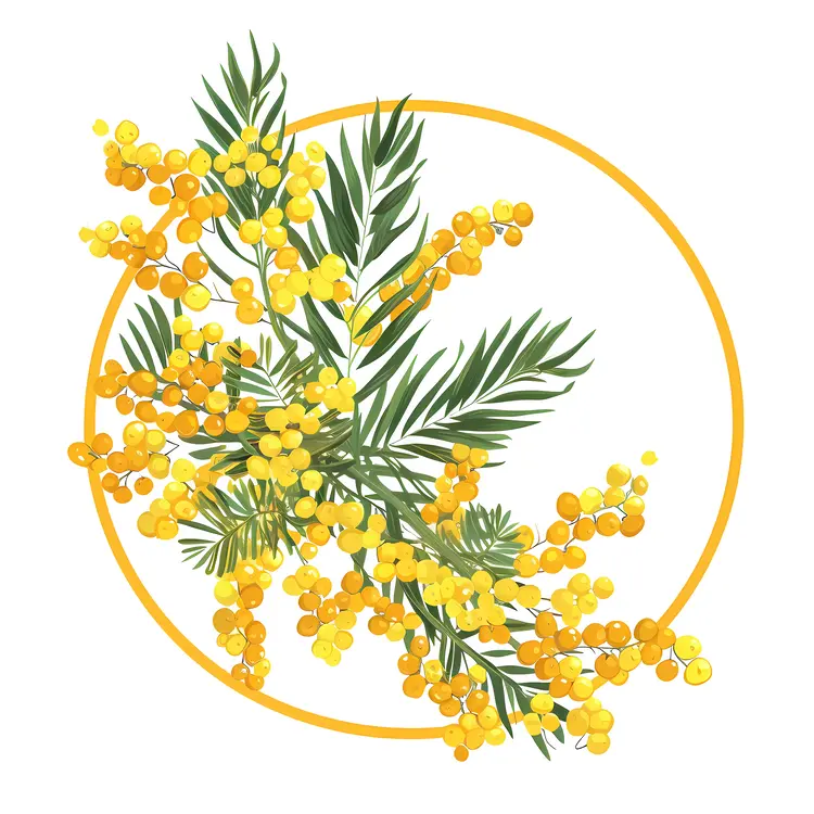 Vibrant Yellow Flower Wreath with Green Leaves