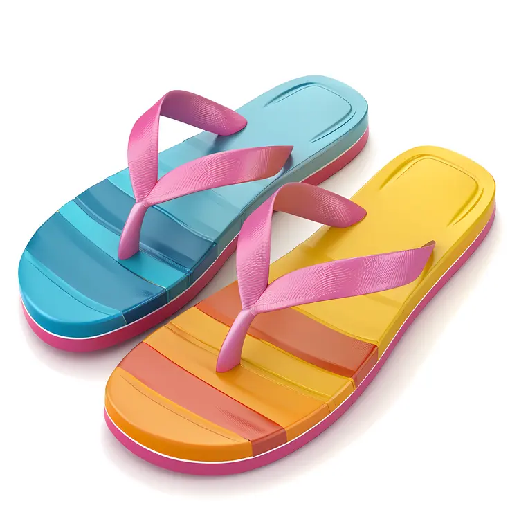 Colorful Striped Flip Flops