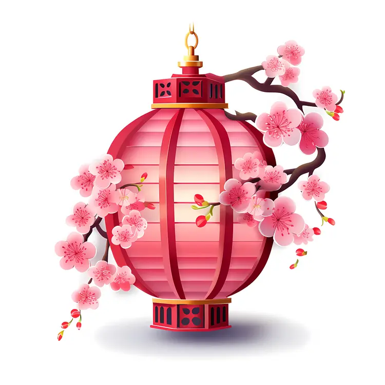 Pink Cherry Blossom Lantern