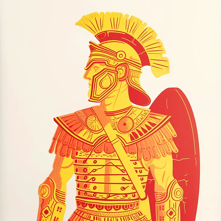 Yellow Roman Soldier Illustration