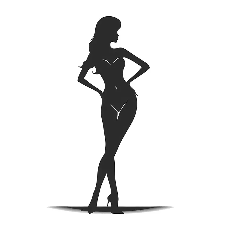 Silhouette of a Woman Posing