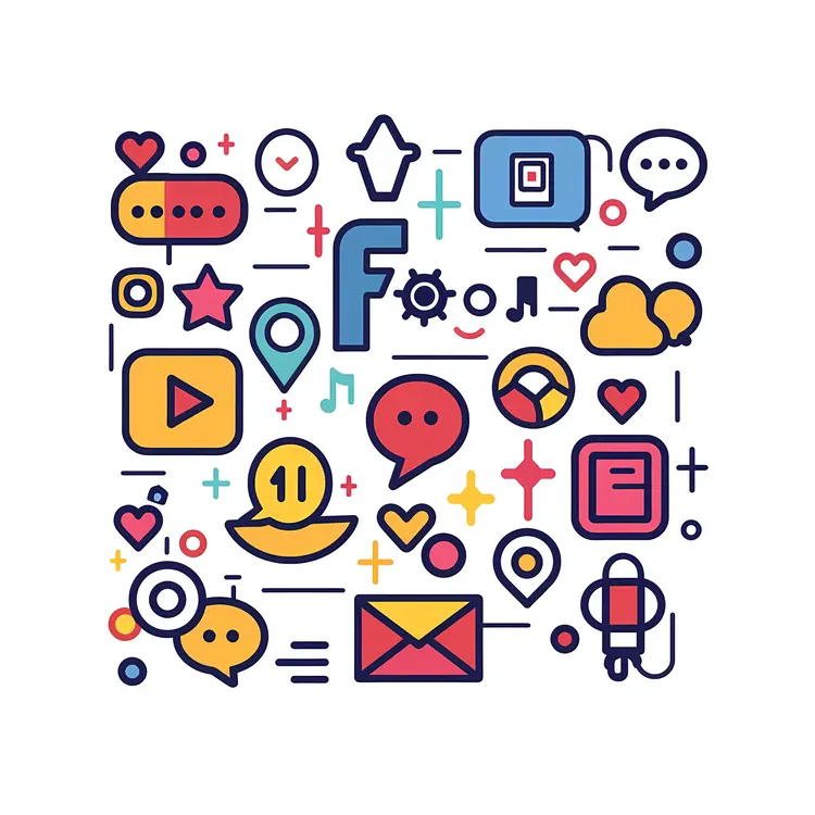 Colorful Social Media Icons