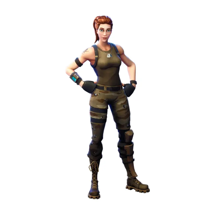 Female Character in Green Tank Top from Video Game