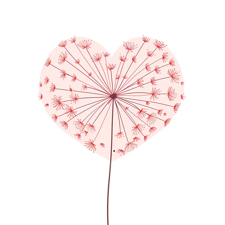 Pink Heart-shaped Dandelion