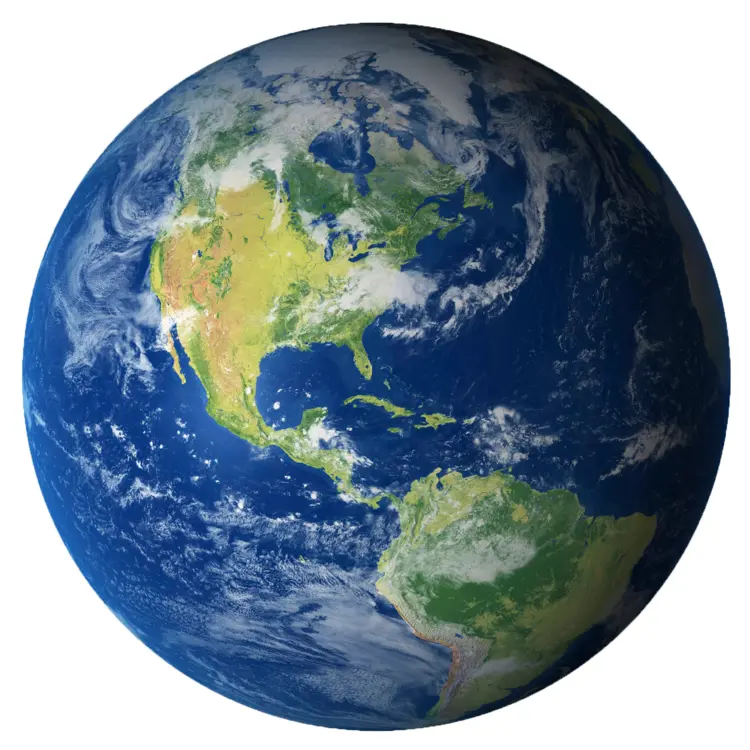 Earth Globe with Continents and Oceans