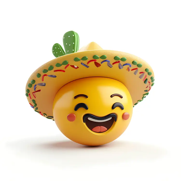 Laughing Yellow Emoji with Sombrero