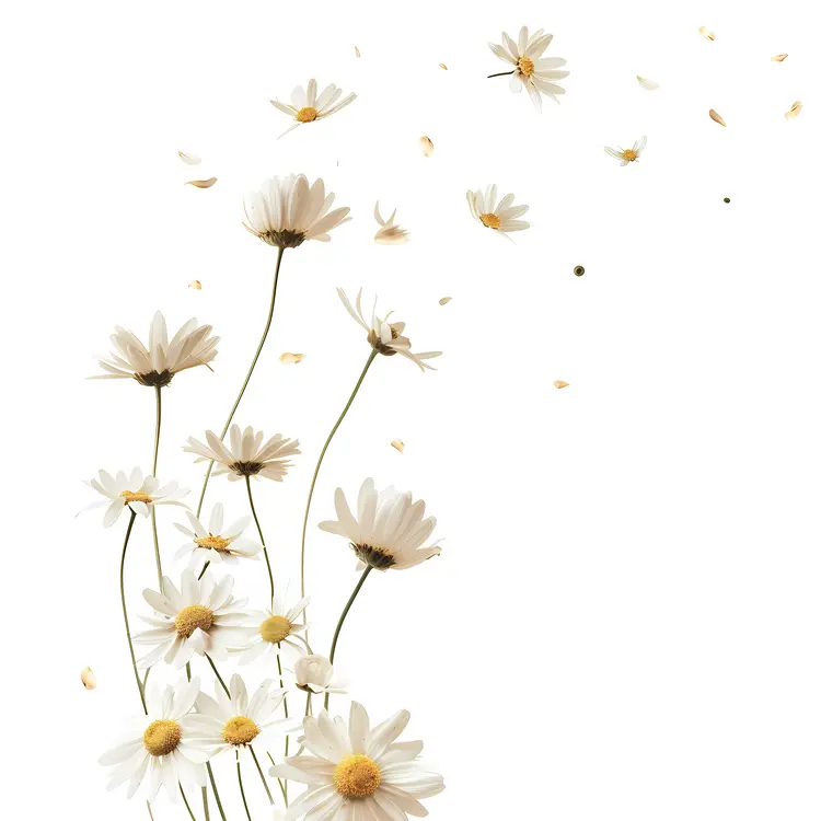 Daisies with Falling Petals