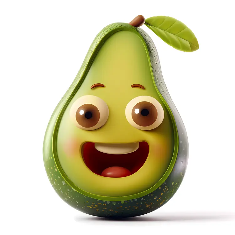 Excited Avocado Cartoon