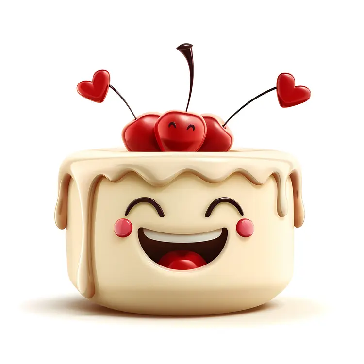 Happy White Cake with Cherry