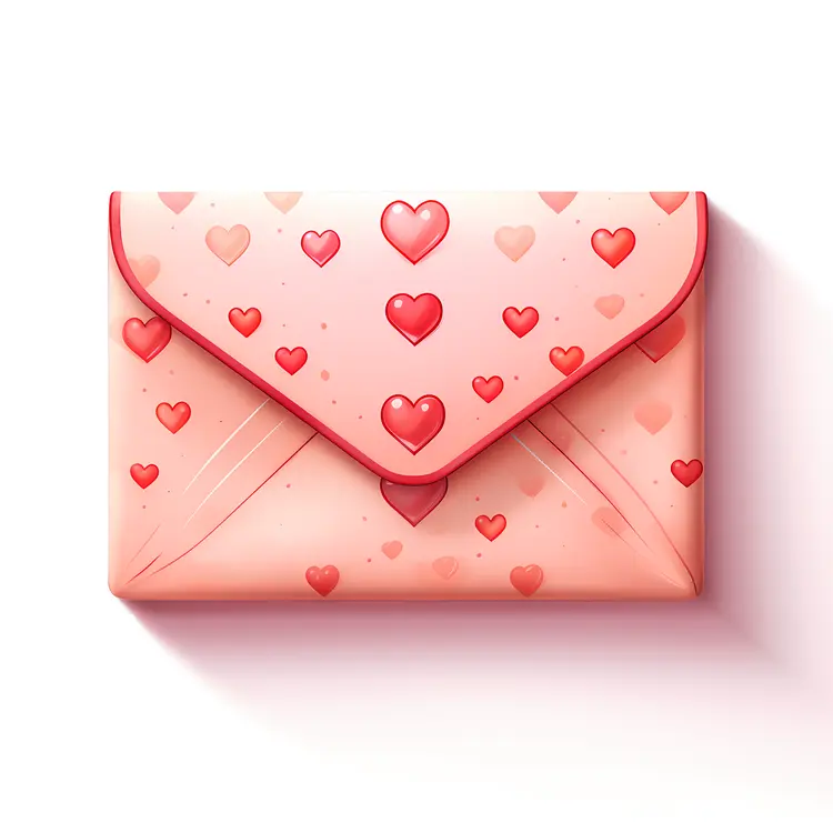 Cute Envelope with Heart Decorations