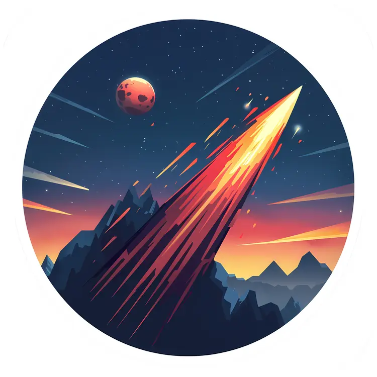Rocket Launch into the Starry Sky