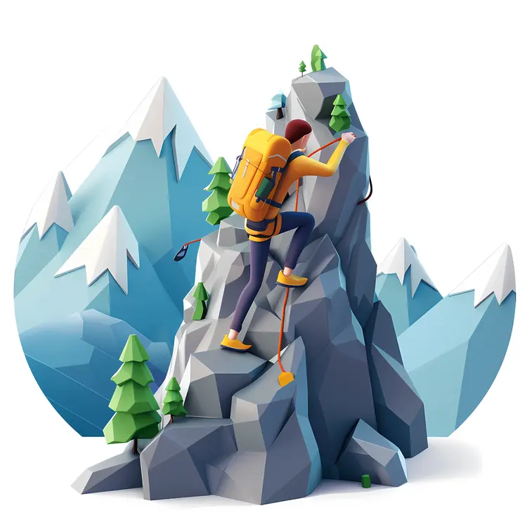 Mountain Climber with Backpack
