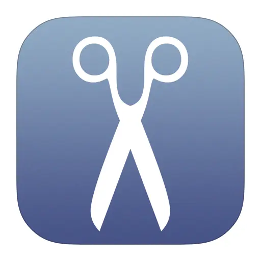 Blue and White Scissors Icon