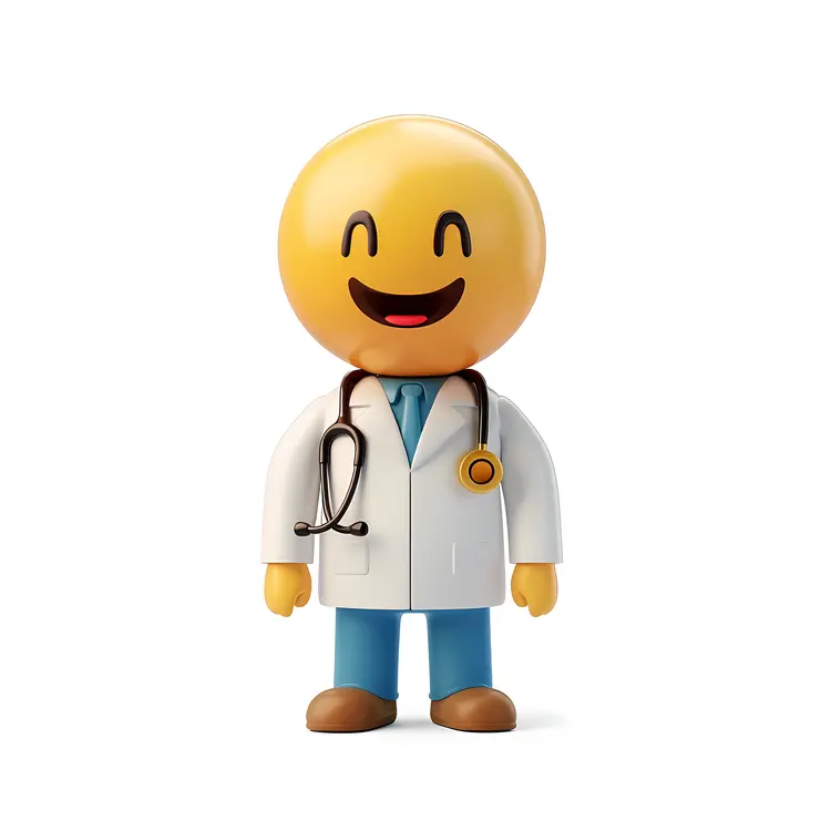 Smiling Emoji Doctor with Stethoscope