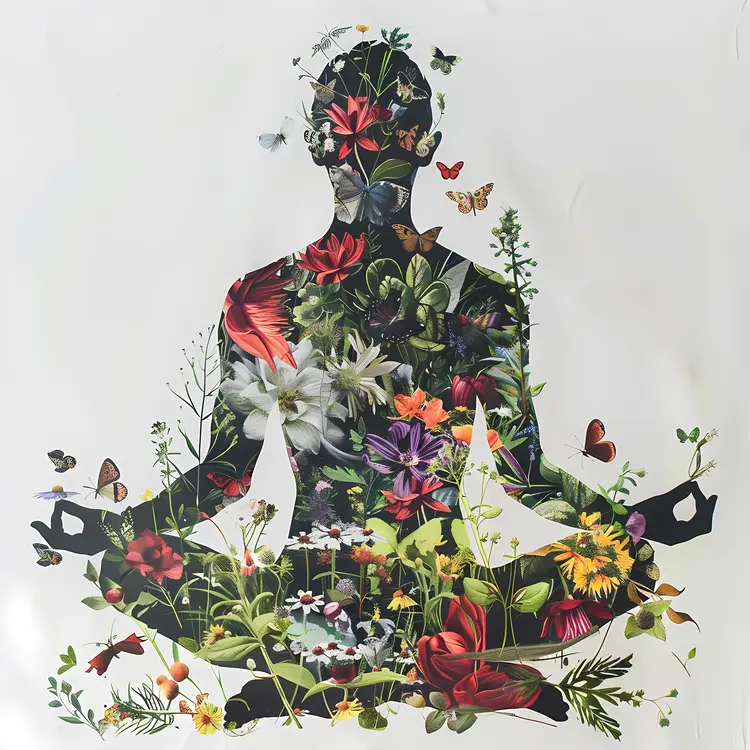 Floral Meditation Silhouette