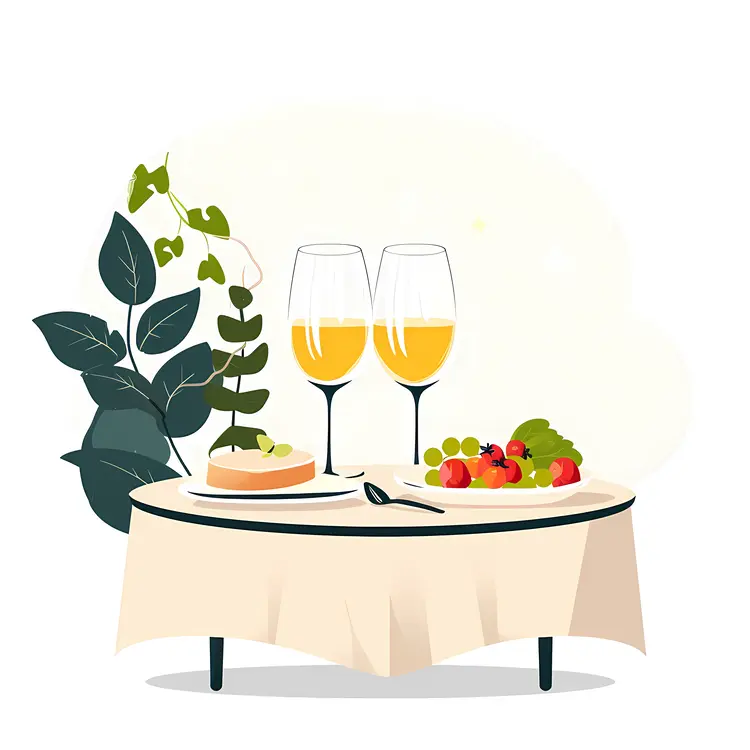 Table with Food and Drinks