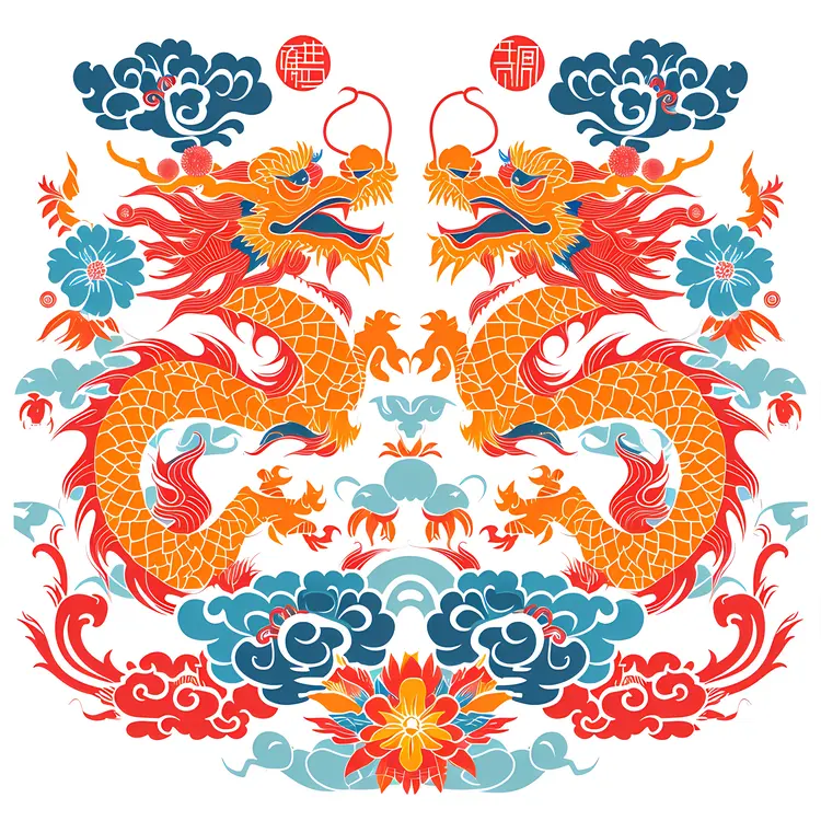 Colorful Dragon Illustration for Chinese New Year