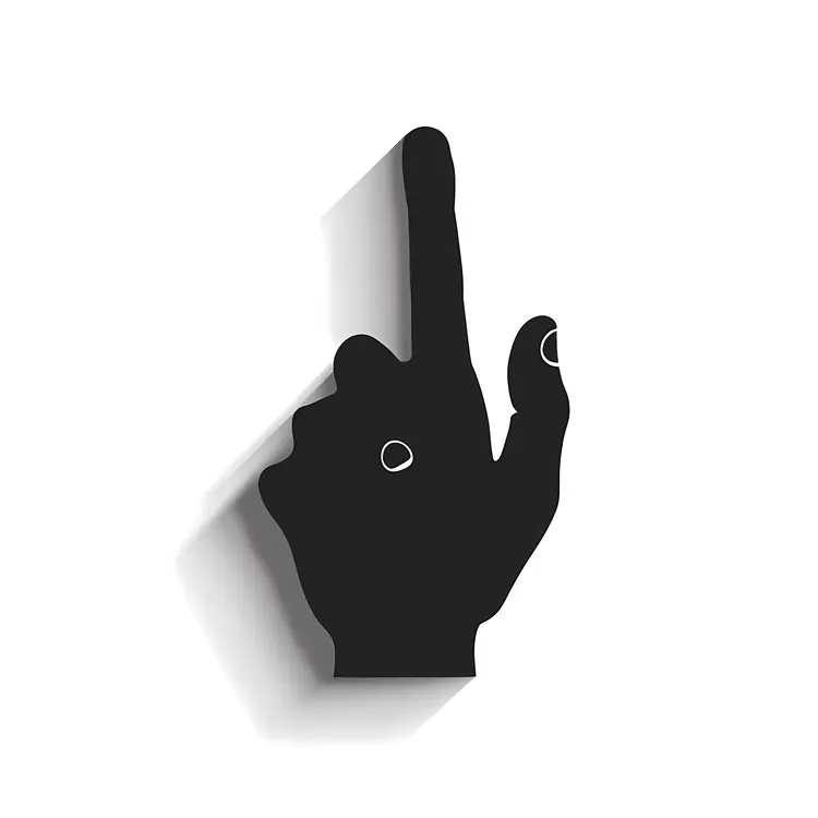 Black Pointing Hand Gesture Illustration
