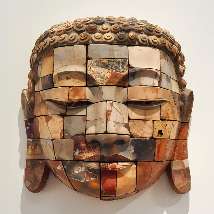 Mosaic Buddha Sculpture